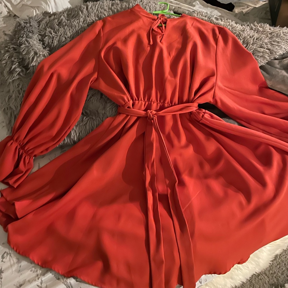 SHEIN dress soft material rust color